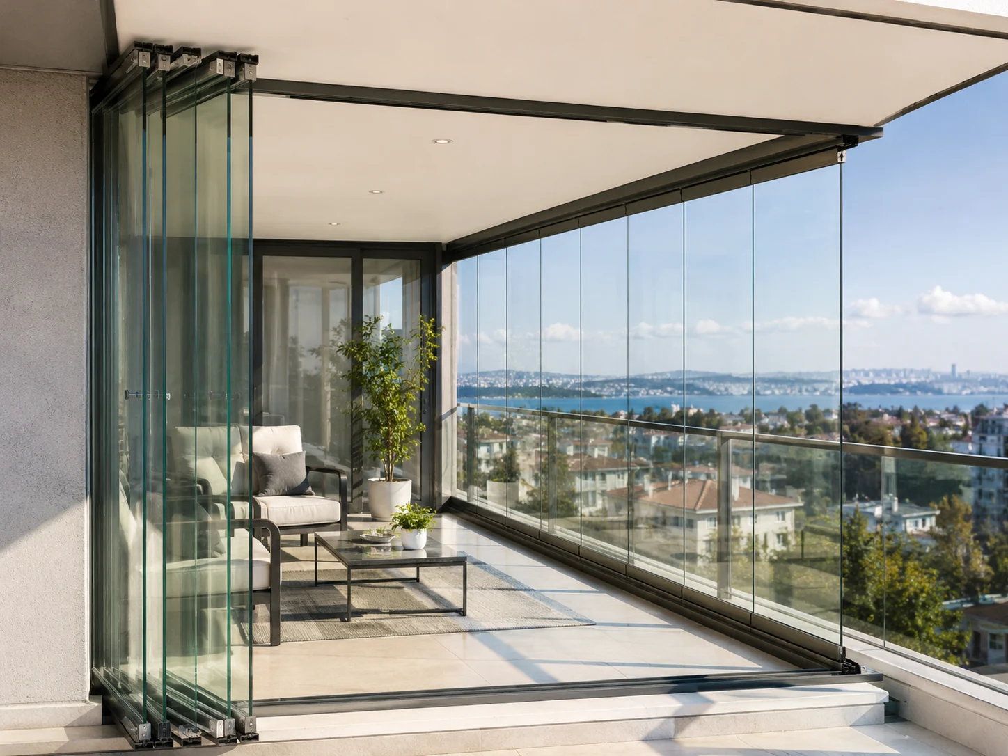 Katlanır cam balkon uygulama görünümü